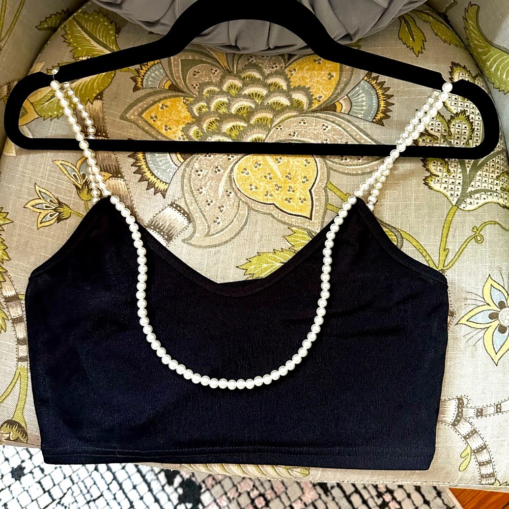 Cider Pearl Detail Crop Top